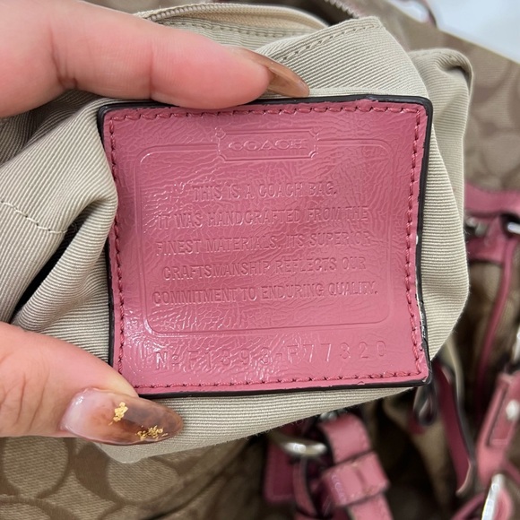Vintage Coach Duffle travel bag in monogram/pink - Picture 10 of 12